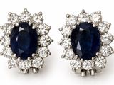 a pair of sapphire and diamond earrings