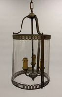 Lanterne en verre soufflé, monture en métal ajouré, à trois … (photo 2)