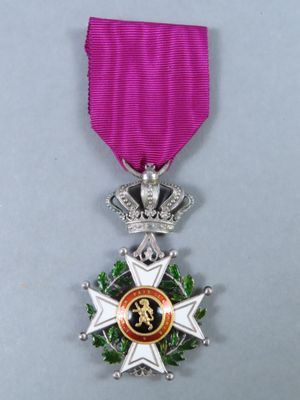a close up of a purple ribbon with a star on it