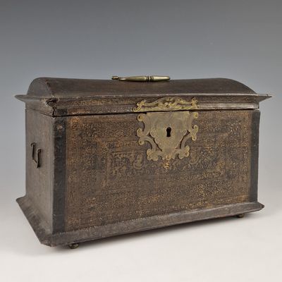 Coffret boîte trompe-l'oeil en cuir et bois faux livres - bo