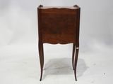 an image of a small wooden table with a drawer underneath it