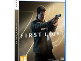 la jaquette du jeu vidéo « First Light », sur laquelle figure un homme tenant une arme à feu