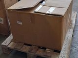 a large box on a pallet in a warehouse