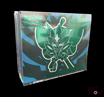 une boîte de cartes à collectionner Pokémon au motif vert et noir