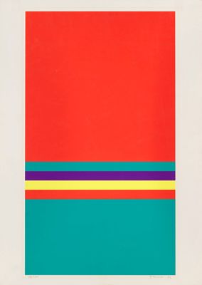 une image représentant un tableau aux couleurs rouge, bleu, jaune et vert