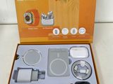 packaging of a box containing a watch, keychain, and other items