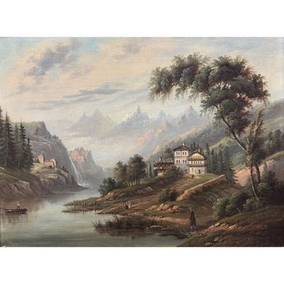 A GINS*** VUE DES ALPES Paire de toiles