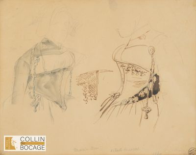 RAFFET Costumes de la région de Berne Plume et lavis sur esq…