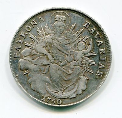 une vieille pièce d'argent à l'effigie de la Vierge Marie
