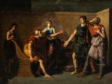 an image of a painting of a group of people in a room