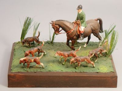 Figurines d'artistes - Scènette 54 mm, La chasse à courre.
