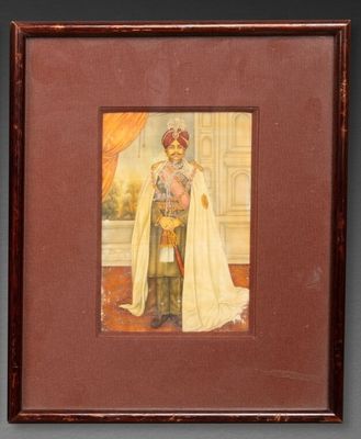 École Moghol du XIXème siècle. Portrait en plein pied d'un p…