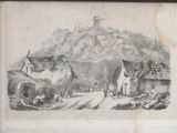 a picture of a drawing of a castle on a hill
