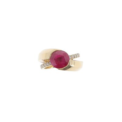 an image of a ruby and diamond ring on a white background