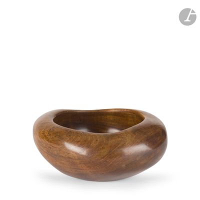 an image of a wooden bowl sitting on top of a white surface
