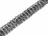 an image of a close up of a silver bracelet on a white background