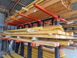 a large amount of pallets in a warehouse