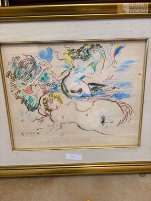 Ludovic Klimek (1912-1992), deux aquarelles de femmes nues.