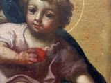 an image of a painting of a child holding an apple