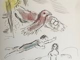 dessin représentant un homme et une femme en train de nager dans l'eau