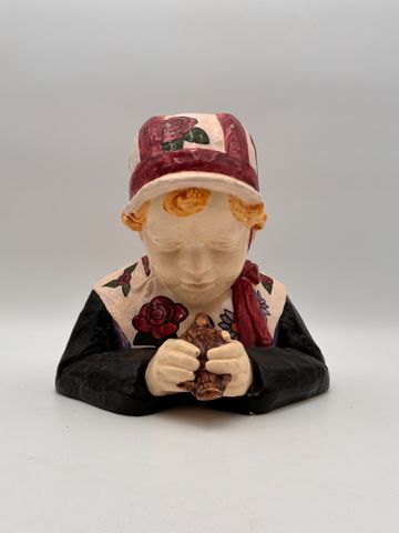 Henriette PORSON (1874-1963) pour HB QUIMPER - Buste de petite fi...