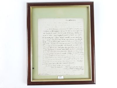 a framed picture of a letter on the wall