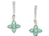 paire de boucles d'oreilles en émeraude et diamant