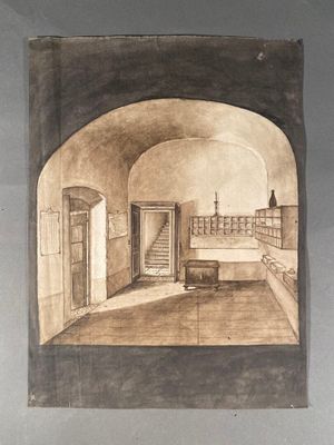 une photo d'un dessin représentant une pièce d'une maison