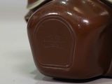 a close up of a chocolate bag on a table