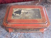 GRAND COFFRET rectangulaire en laque rouge à décor en arte-p… (photo 3)