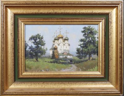 une image représentant un tableau d'une église dans un champ