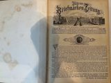 an old book with a picture of a town on it