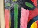a painting of a vase with a flower in it