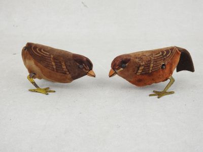 deux oiseaux qui se tiennent côte à côte dans la neige