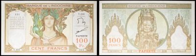 three different bank notes with a picture of a woman on one of them