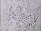 an old drawing of a woman holding a baby in her arms