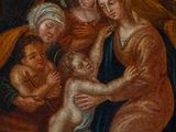 an image of a painting of a group of people with a baby