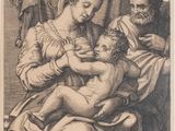 un dessin représentant un homme tenant un bébé dans ses bras et une femme tenant un enfant