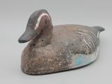 un canard perché sur un morceau de bois