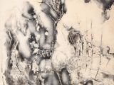 un dessin en noir et blanc représentant un homme et un chien