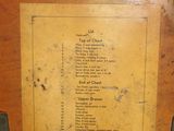 a picture of a wooden box with a list of items on it