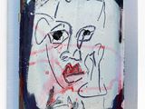 a picture of a painting of a woman on a white surface