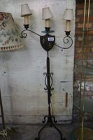 lampe sur pied en fer forgé - avec 3 points lumineux - H : 1…