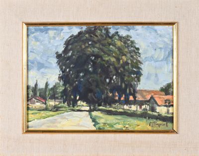 Fernand MAJOREL (1898-1965) Le grand arbre au village
