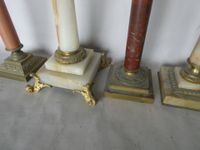Ensemble de cinq pieds de lampe à pétrole en marbre ou onyx,… (photo 3)