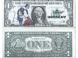 two bills of one dollar with a picture of a man and a woman on them