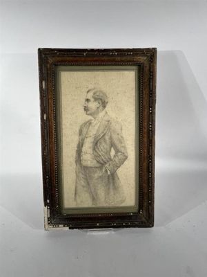 un vieux dessin d'un homme en costume-cravate