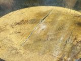 a piece of wood that has been cut in half