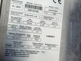 a picture of a stainless steel refrigerator with a label on it