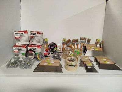a lot of items that are on a table